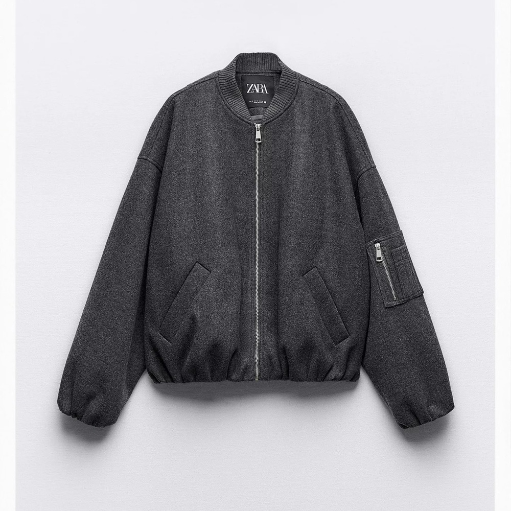 Zara Charcoal Bomber Jacket